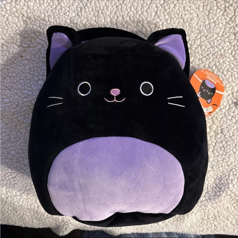 Squishmallow autumn black cat pail
